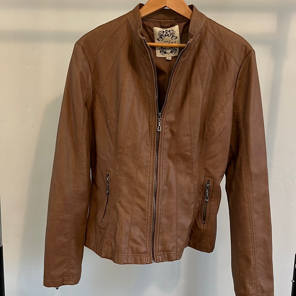 Made by Johnny faux leather motorcycle jacket